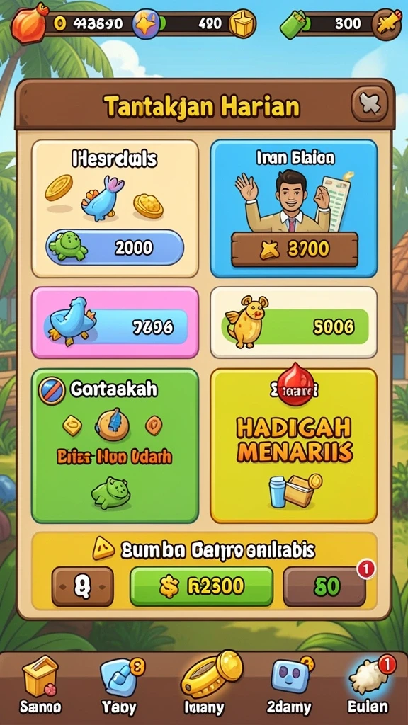 Tampilan mesin slot dengan tema petualangan.