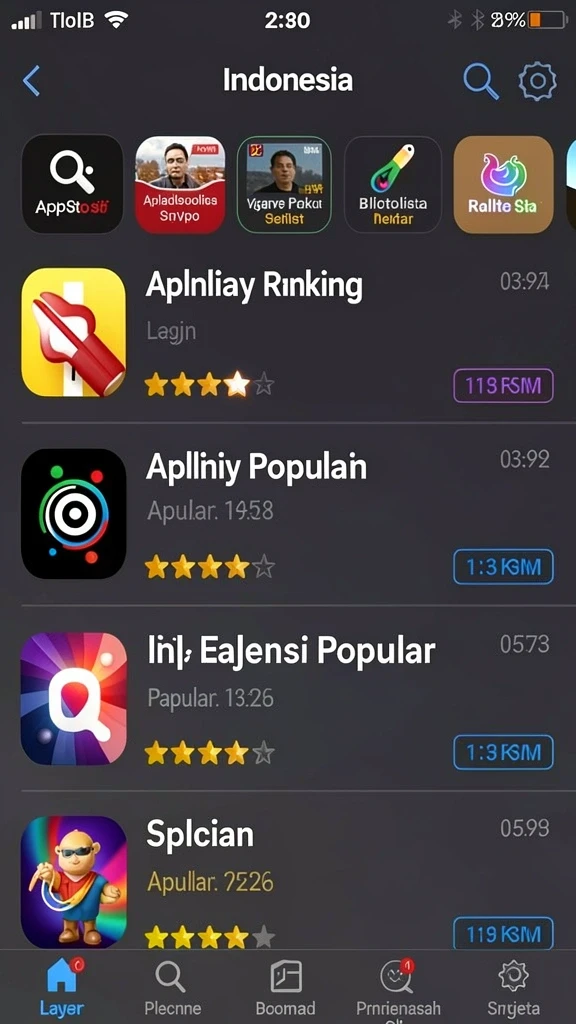 Tampilan awal aplikasi INDSLOT yang menarik.