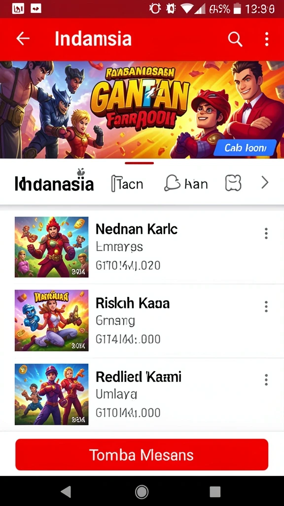 Antarmuka utama aplikasi JNT777 yang menarik.