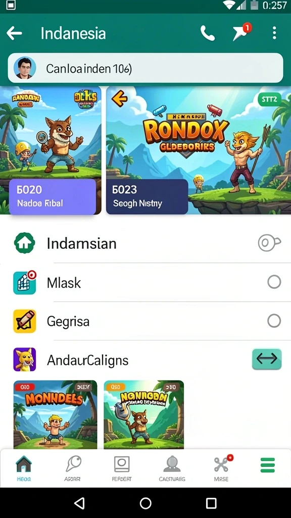 Tampilan menarik dari menu utama MEGA338.