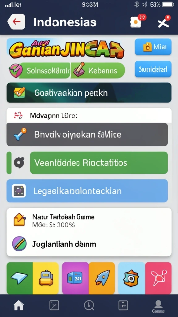 Pemandangan grafis yang memukau dalam game.