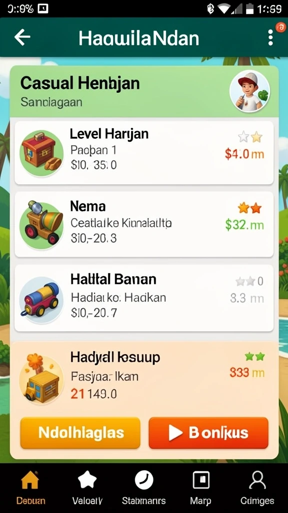 Pemandangan menarik dari level yang penuh tantangan.