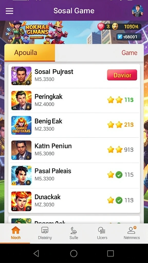 Tampilan menu utama yang menarik dan intuitif.